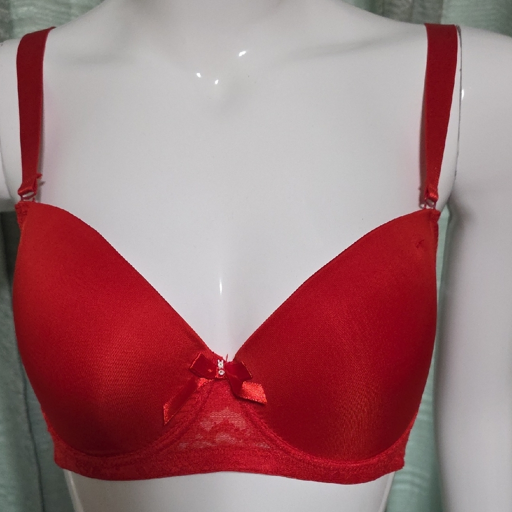Angelina Vibrant Red Bra 2/20$